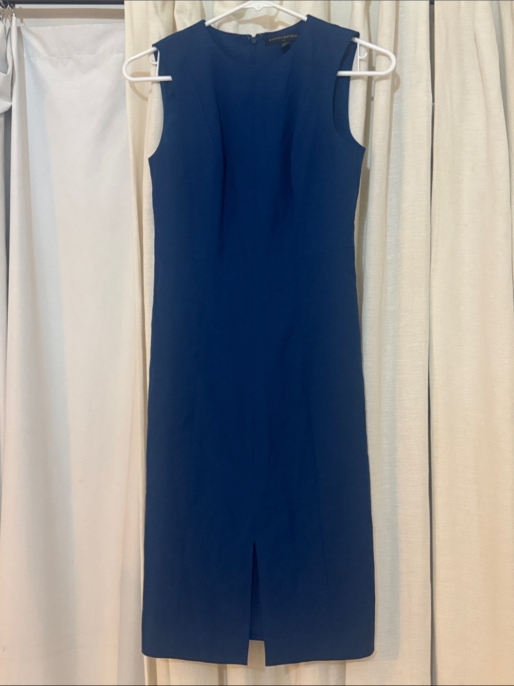 Banana Republic Sleeveless Navy Midi Sheath Dress